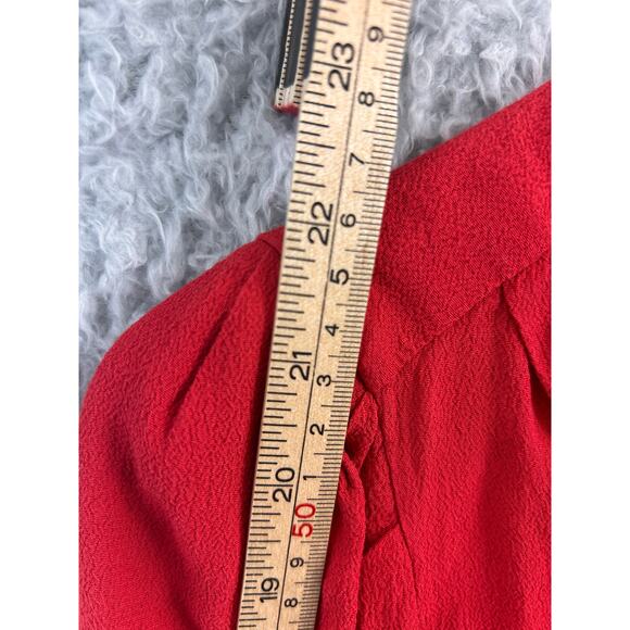 Madewell Women’s Drapey Open-Front Blouse – Red – Size XXL - Picture 5 of 8